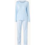 Blaue Unifarbene Mey Damenschlafanzüge & Damenpyjamas aus Baumwolle Größe M 
