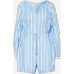 Hellblaue Gestreifte Mey Pyjamas kurz aus Baumwolle für Damen Größe S 