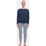 Reduzierte Blaue Gestreifte Mey Pyjamas lang aus Jersey für Damen Größe XS 