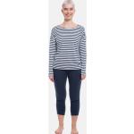 Reduzierte Blaue Gestreifte Mey Pyjamas lang aus Jersey für Damen Größe XS 