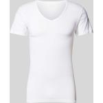 Weiße Mey V-Ausschnitt T-Shirts aus Baumwolle für Herren Größe L 