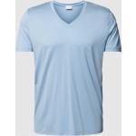Hellblaue Unifarbene Mey V-Ausschnitt T-Shirts für Herren Größe XL 