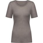 Braune Unifarbene Mey U-Ausschnitt T-Shirts enganliegend für Damen Größe M 