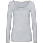 Hellgraue Melierte Langärmelige Mey Cotton Pure Langarm-Unterhemden für Damen Größe XL 