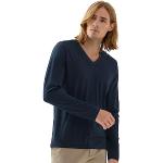 Blaue Langärmelige Mey V-Ausschnitt Langarm-Unterhemden für Herren Größe XXL 