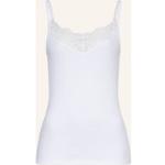 Weiße Mey Bio V-Ausschnitt Damenunterhemden aus Baumwolle Größe XS 