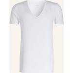Weiße Mey V-Ausschnitt V-Shirts aus Polyester für Herren Übergrößen 