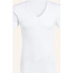 Weiße Kurzärmelige Mey Noblesse V-Ausschnitt V-Shirts aus Baumwolle für Herren Übergrößen für den für den Frühling 