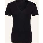 Schwarze Langärmelige Mey V-Ausschnitt Langarm-Unterhemden aus Baumwolle für Herren Größe XL 
