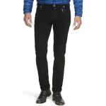 Schwarze Unifarbene Meyer Slim Fit Jeans mit Reißverschluss aus Baumwolle für Herren Weite 31, Länge 32 