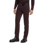 Reduzierte Dunkelrote Unifarbene Meyer Slim Fit Jeans mit Reißverschluss aus Baumwolle für Herren Größe XXL Weite 33, Länge 30 
