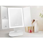 Led Kosmetikspiegel Vergrößerungsspiegel Faltbarer Tischspiegel mit 5X/7X Vergrößerungsspiegel und Dimmbarer Weiß - Weiß - Meykoers