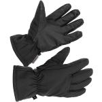 Schwarze Kinderfingerhandschuhe mit Fuchs-Motiv aus Softshell für den für den Winter 