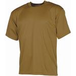 Reduzierte Braune Sportliche Kurzärmelige Max Fuchs Tactical Rundhals-Ausschnitt T-Shirts aus Polyester für Herren Größe L 