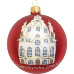 Rote Runde Christbaumkugeln & Weihnachtsbaumkugeln mit Dresden-Motiv aus Glas 