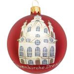 Rote Runde Weihnachtskugeln mit Dresden-Motiv 