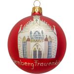 Rote Runde Christbaumkugeln & Weihnachtsbaumkugeln mit Nürnberg-Motiv aus Glas 