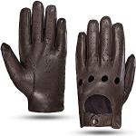 Braune Touchscreen-Handschuhe aus Leder für Herren Größe L für den für den Winter 