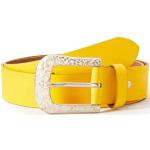 Gelbe Unifarbene MGM Ledergürtel mit Schnalle aus Leder für Damen Länge 85 