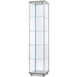 Silberne Ausstellungsvitrinen aus Glas abschließbar Breite 0-50cm, Höhe 150-200cm, Tiefe 0-50cm 
