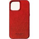 Rote iPhone 12 Hüllen aus Lammleder für kabelloses Laden für Damen 
