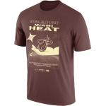 Reduzierte Braune Nike Miami Heat T-Shirts mit Basketball-Motiv für Herren Größe S 