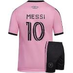 Miami Trikot Set Messi Heim - 2023-2024 - Kinder und Erwachsene - Jungen - Fußball Trikot - Fussball Geschenke - Sport t Shirt - Sportbekleidung - Größe 128