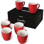 Reduzierte Rote Moderne Kaffeetassen-Sets 350 ml matt aus Steingut mikrowellengeeignet 