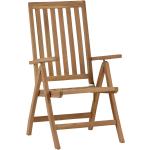 Braune Moderne MiaMöbel Teakholz-Gartenstühle aus Massivholz mit Armlehne Breite 50-100cm, Höhe 100-150cm, Tiefe 0-50cm 