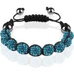Hellblaue Shamballa Armbänder aus Kristall mit Strass für Damen 