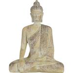 Taupefarbene Asiatische Buddha Figuren aus Kunststein 