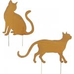 Mica Decorations Katzenfiguren mit Tiermotiv aus Eisen 