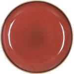 Rote Moderne Mica Decorations Runde Frühstücksteller aus Keramik mikrowellengeeignet 