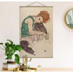 Hellbraune Jugendstil Egon Schiele Posterleisten aus Eiche Hochformat 