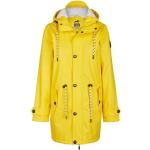 Gelbe Unifarbene Casual Wasserdichte Winddichte Gefütterte Regenjacken mit Reißverschluss aus PU für Damen Übergrößen 