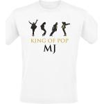 Michael Jackson T-Shirt - King Of Pop - L bis XXL - für Männer - Größe L - weiß - Lizenziertes Merchandise