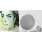 Weiße Sinus Art Michael Jackson Tassen & Untertassen glänzend aus Porzellan spülmaschinenfest 