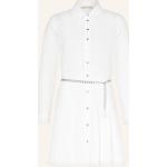 Weiße Langärmelige Michael Kors Taillierte Kleider aus Baumwolle für Damen Größe S 