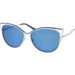 Marineblaue Michael Kors MK1020 Verspiegelte Sonnenbrillen aus Metall für Damen 