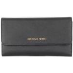Michael Kors Jet Set Travel Large Saffiano Leather Trifold Wallet (Black)