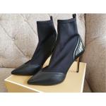 Schwarze Michael Kors High Heel Stiefeletten & High Heel Boots aus Leder für Damen 