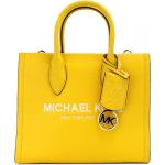 Gelbe Michael Kors Lederhandtaschen mit Reißverschluss aus Leder mit Innentaschen für Damen klein 