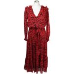 Rote Vintage Michael Kors V-Ausschnitt Damenkleider Größe S 