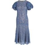 Reduzierte Blaue Blumenmuster Vintage Kurzärmelige Michael Kors Damenkleider mit Reißverschluss Einheitsgröße 