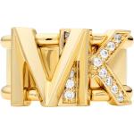 Reduzierte Goldene Michael Kors Logo Goldringe aus Gold 14 Karat für Damen Größe 52 
