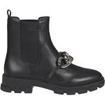 Schwarze Michael Kors Runde Ankle Boots & Klassische Stiefeletten aus Leder für Damen Größe 36 