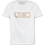 Weiße Kurzärmelige Michael Kors Logo T-Shirts für Damen Größe S 