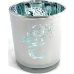 Teelichtglas Silber Windlicht 10 x 9 cm maritimes Dekor (Seepferdchen)