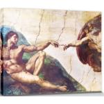 Michelangelo Buonarroti Poster Leinwandbild Auf Keilrahmen - Die Erschaffung Adams, 1508-1512 (60 x 80 cm)