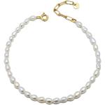 Silberne Perlenarmbänder vergoldet aus Silber mit Echte Perle 